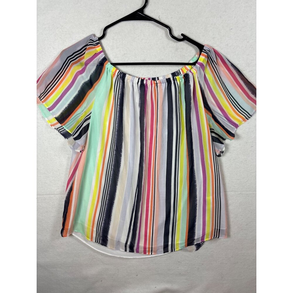Colorful Striped Off-Shoulder‎ Blouse